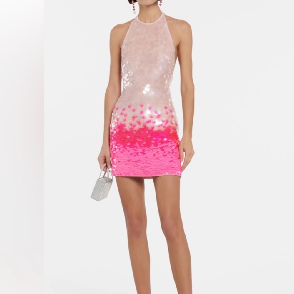 David Koma Gradient Sequin Mini Dress